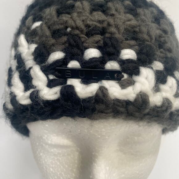 Bula Hat Crochet Knit Beanie Faux Fur Pom Pom Winter Ski Outdoor - Picture 2 of 14